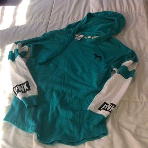 VS PINK TEAL XS HOODED SWEATSHIRT